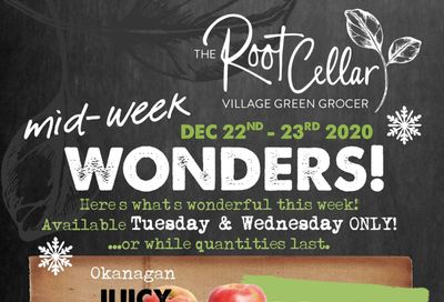 The Root Cellar Mid-Week Flyer December 24 and 23