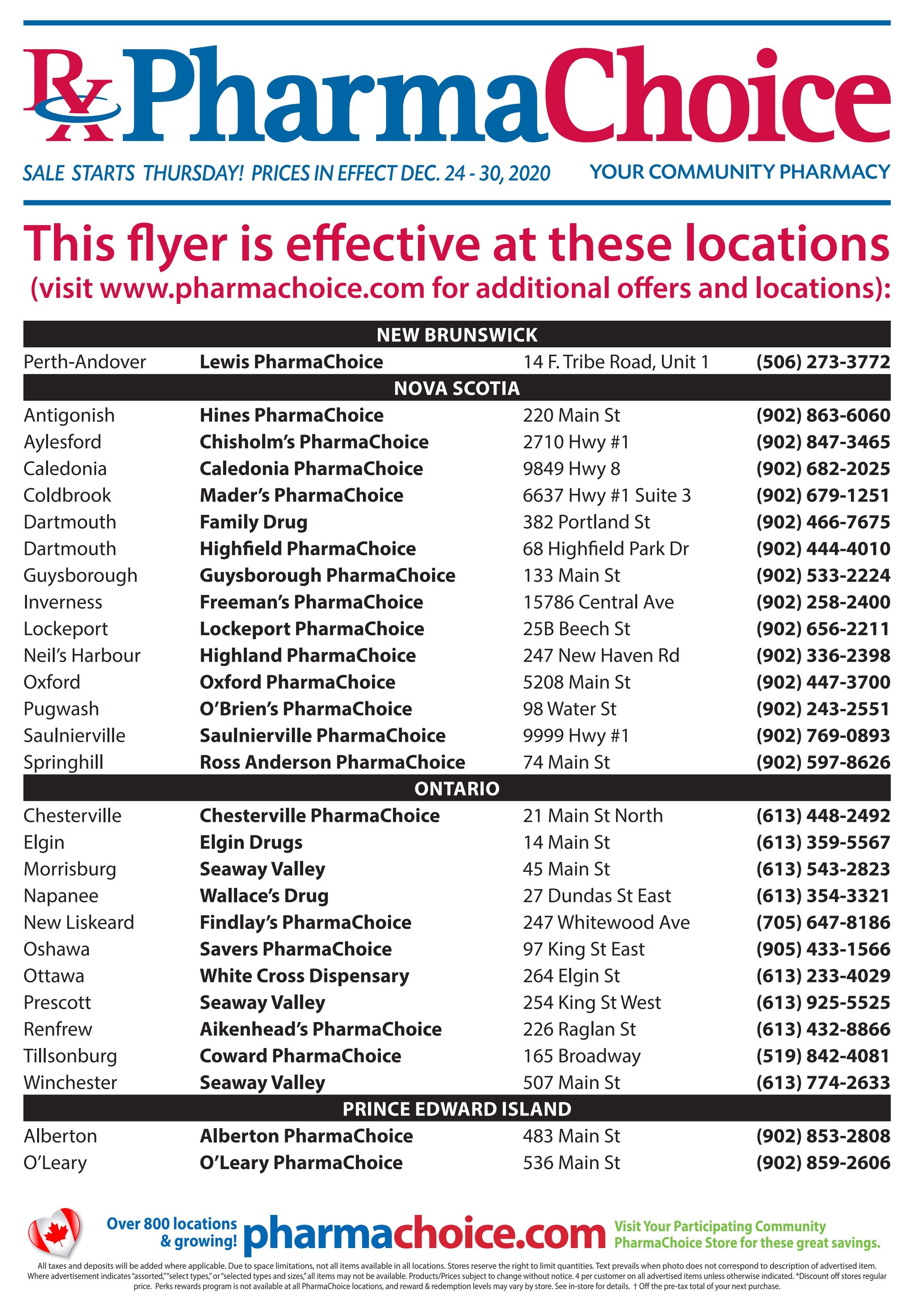 PharmaChoice (ON, NS, NB) Flyer December 24 to 30