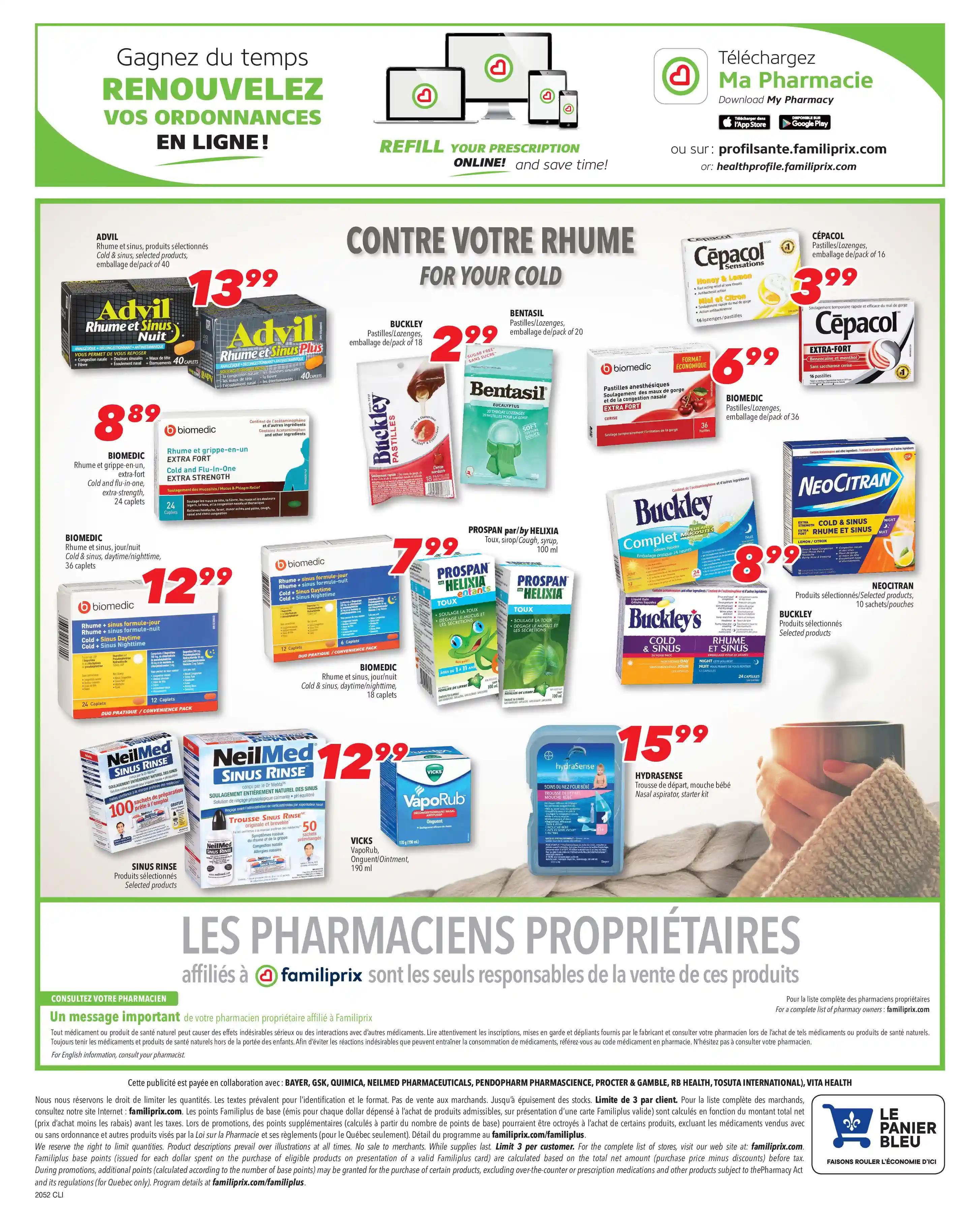 Familiprix Clinique Flyer December 26 to January 6
