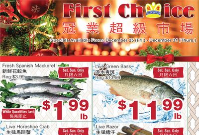 First Choice Supermarket Flyer December 25 to 31