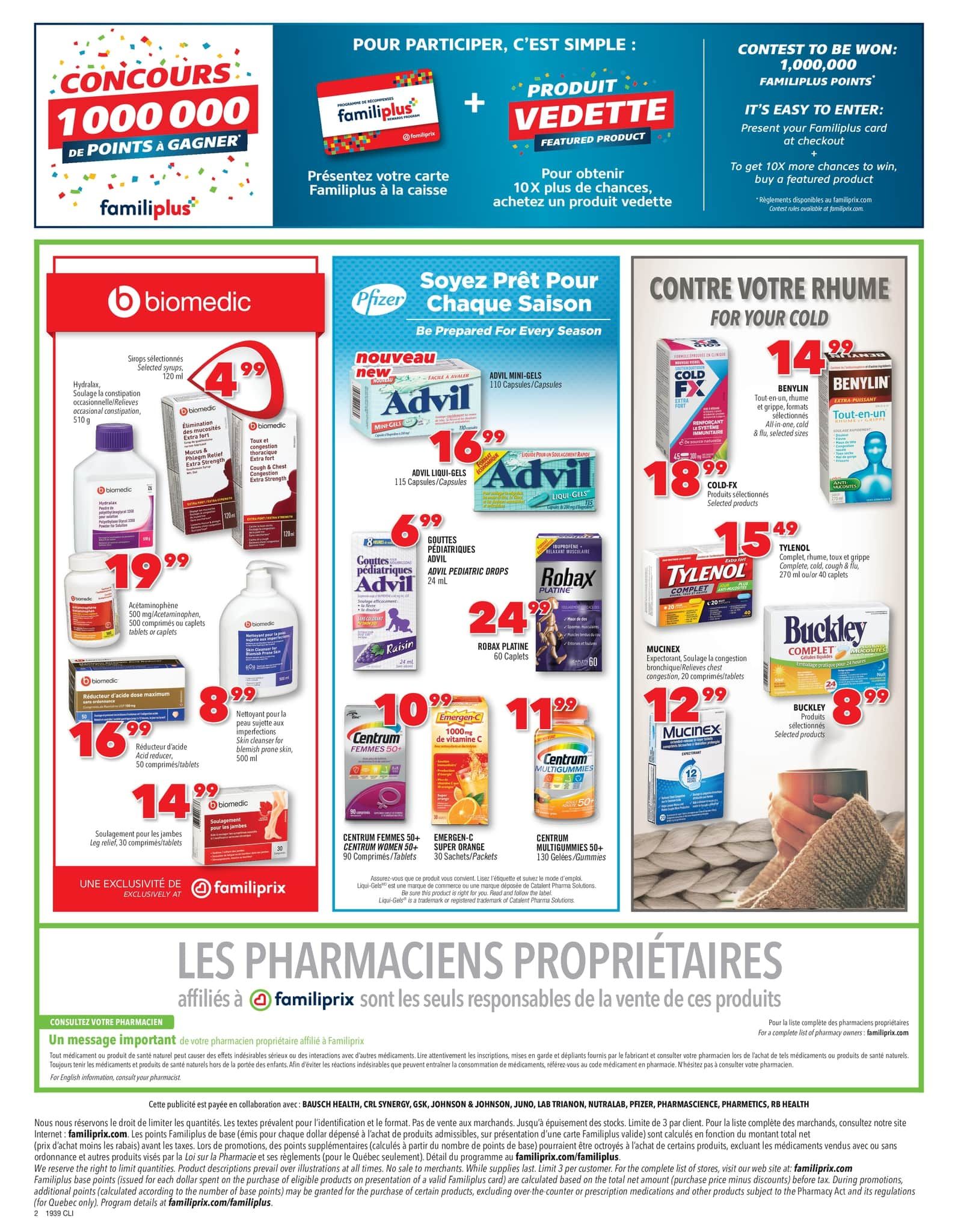 Familiprix Clinique Flyer September 26 to October 2