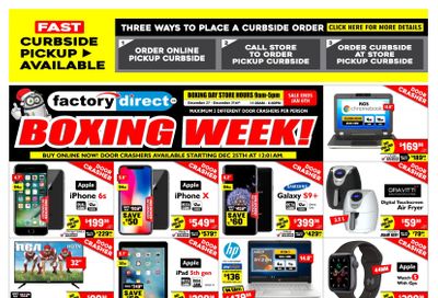 Factory Direct Boxing Week Flyer December 26 to January 6