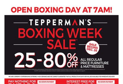 Tepperman's Boxing Day/Week Flyer December 26 to 31