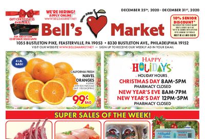 Bell's Market Holiday Weekly Ad Flyer December 25 to December 31, 2020