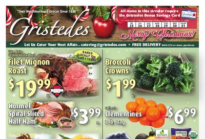 Gristedes Holiday Weekly Ad Flyer December 25 to December 31, 2020