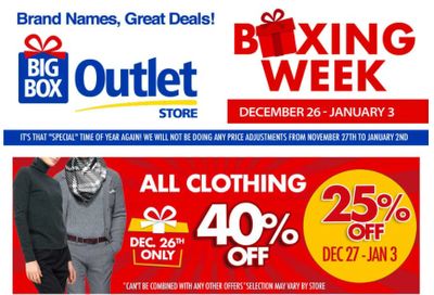 Big Box Outlet Store Flyer December 26 to January 3