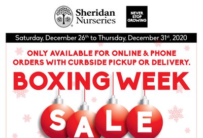 Sheridan Nurseries Flyer December 26 to 31