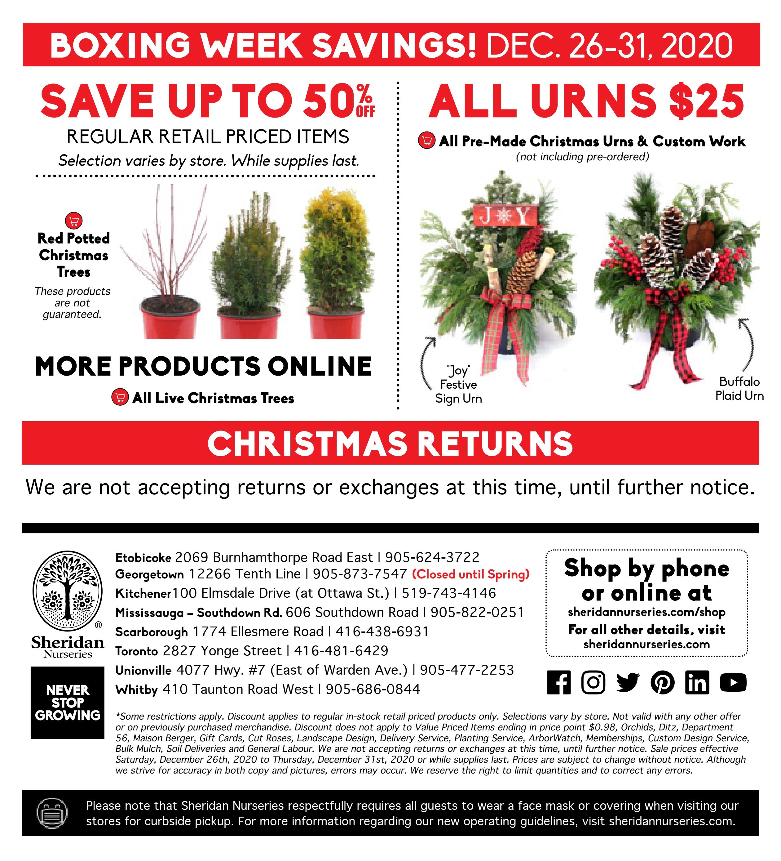 Sheridan Nurseries Flyer December 26 to 31