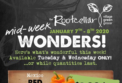 The Root Cellar Mid-Week Flyer January 7 and 8