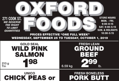 Oxford Foods Flyer September 25 to October 1