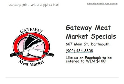 Gateway Meat Market Flyer January 9 to 15