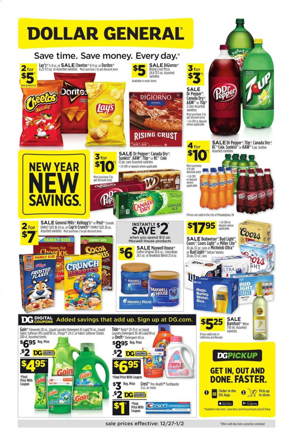 Dollar General (CA) Weekly Ad Flyer December 27 to January 2