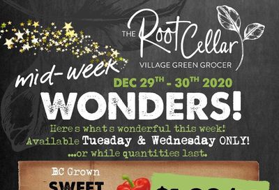 The Root Cellar Mid-Week Flyer December 29 and 30