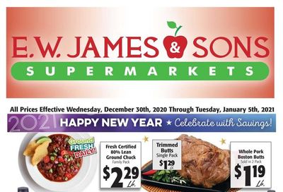 E.W. James & Sons New Year Weekly Ad Flyer December 30, 2020 to January 5, 2021