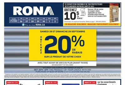 Rona (QC) Flyer September 26 to October 2