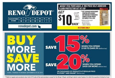 Reno Depot (ON) Flyer September 26 to October 2