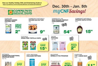Community Natural Foods Flyer December 30 to January 5