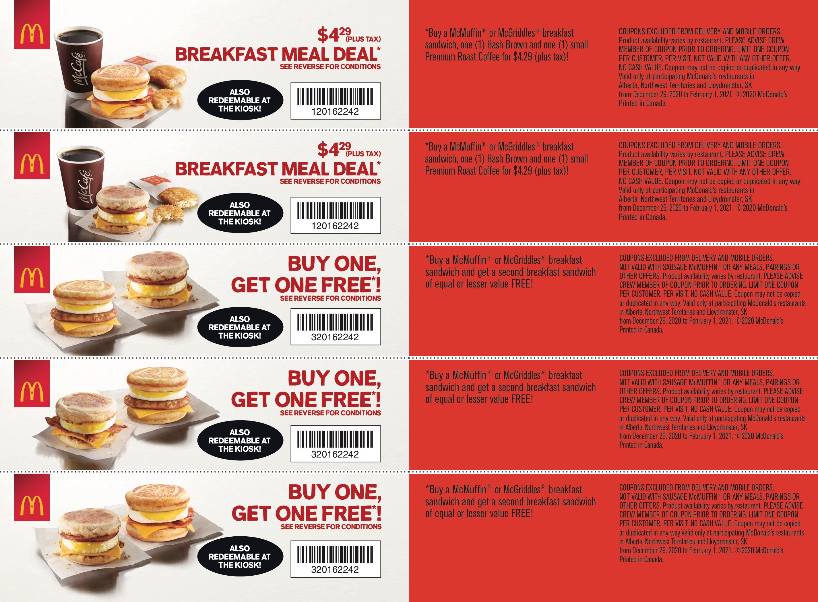McDonald's Canada Coupons (NS) Valid until February 7