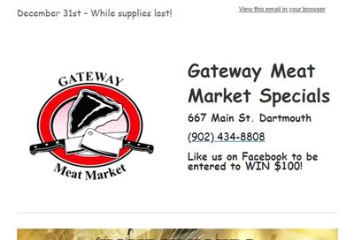 Gateway Meat Market Flyer December 31 to January 6