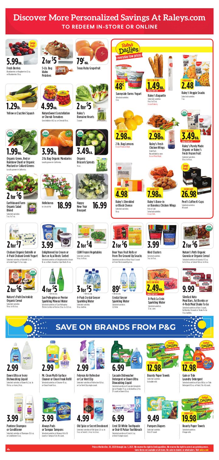 Raley's New Year Weekly Ad Flyer December 30, 2020 to January 12, 2021