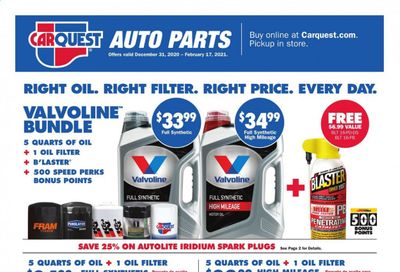 Carquest Weekly Ad Flyer December 31 to February 17