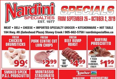 Nardini Specialties Flyer September 26 to October 2