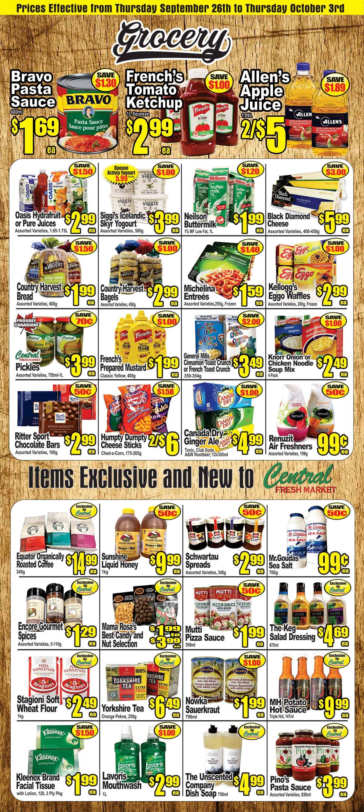 Central Fresh Market Flyer September 26 to October 3