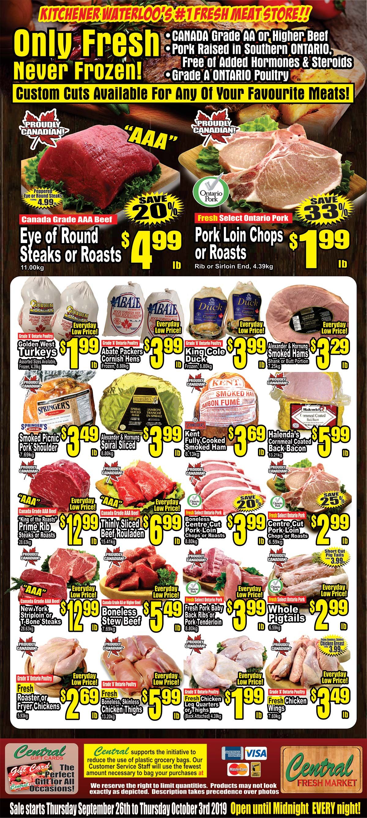 Central Fresh Market Flyer September 26 to October 3