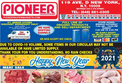 Pioneer Supermarkets New Year Weekly Ad Flyer January 1 to January 7, 2021