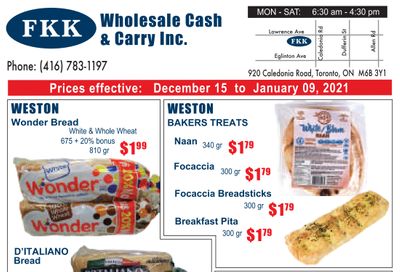 FKK Wholesale Cash & Carry Flyer December 15 to January 9