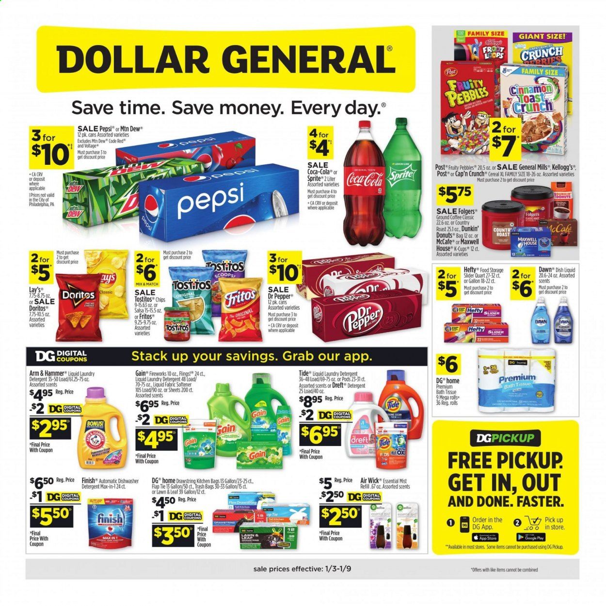 Dollar General (AZ, IN, NY) Weekly Ad Flyer January 3 to January 9