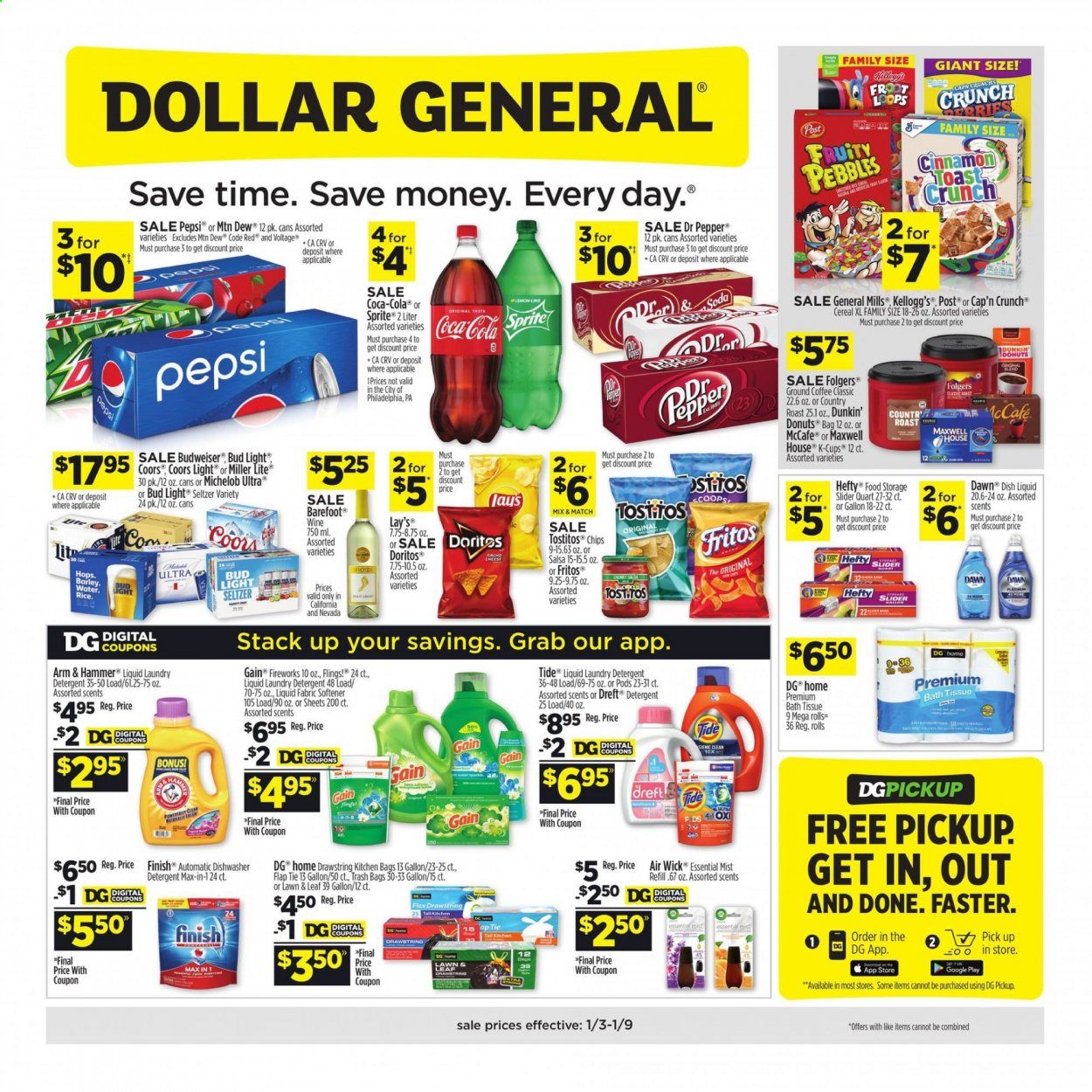 Dollar General (CA, NV) Weekly Ad Flyer January 3 to January 9