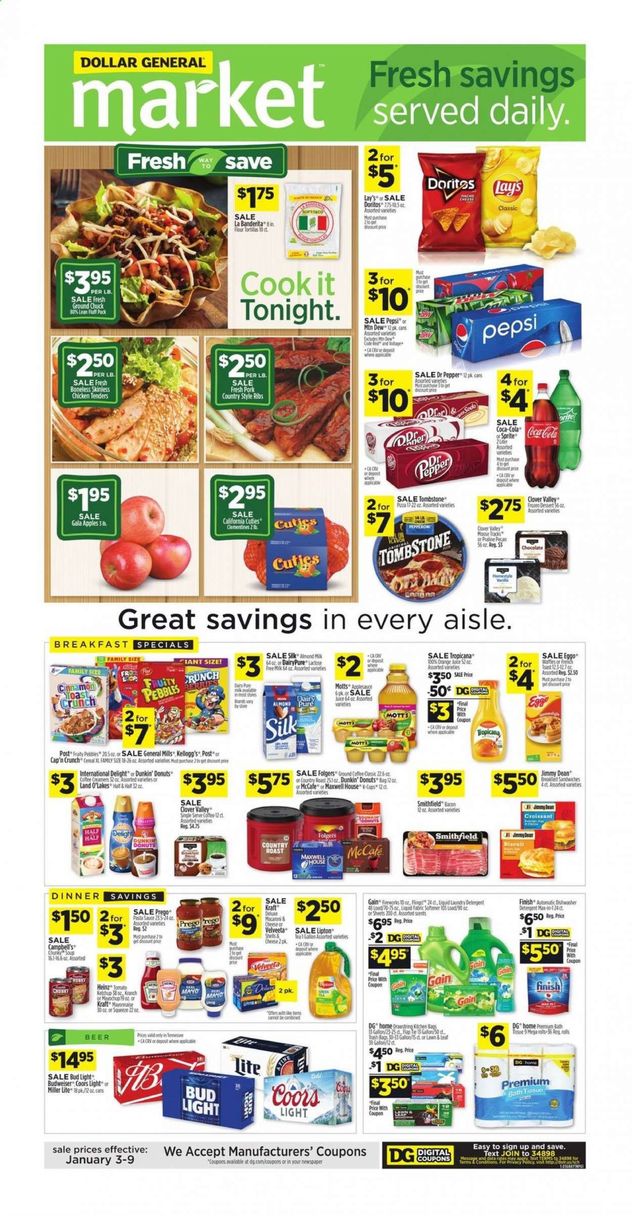 Dollar General (TN) Weekly Ad Flyer January 3 to January 9