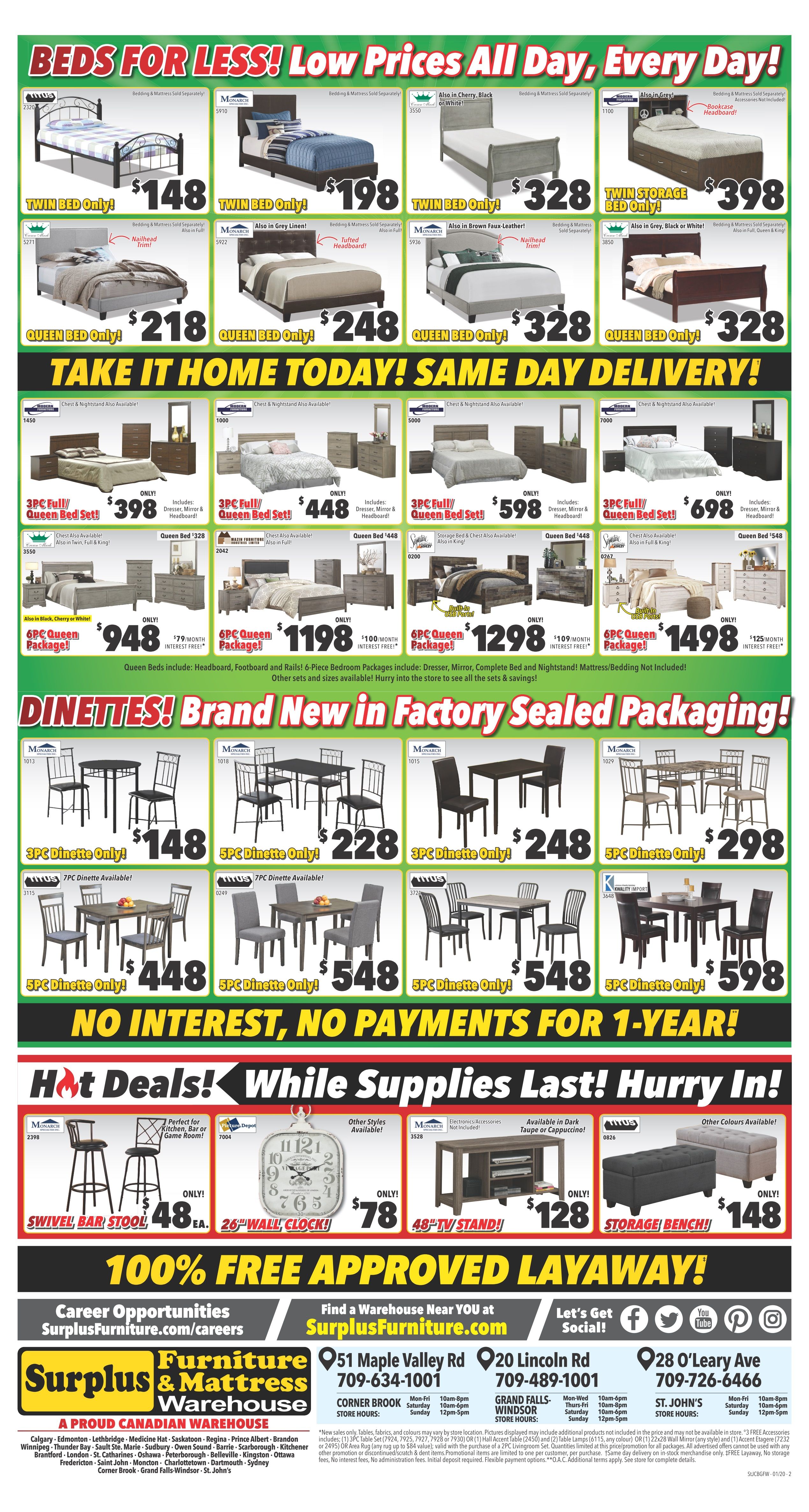 Surplus Furniture & Mattress Warehouse (St. John's) Flyer January 14 to 27