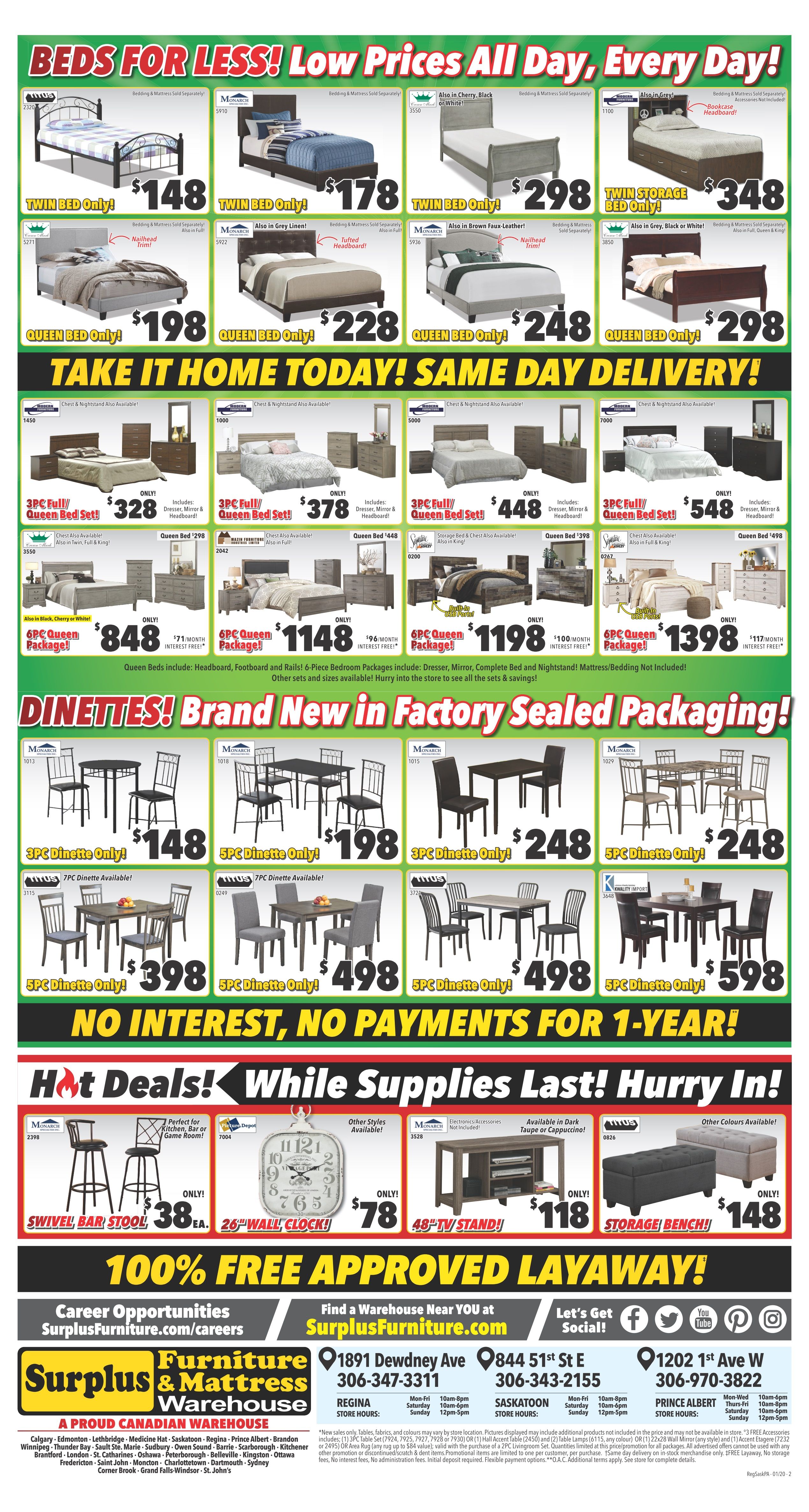 Surplus Furniture & Mattress Warehouse (Prince Albert) Flyer January 14 to 27