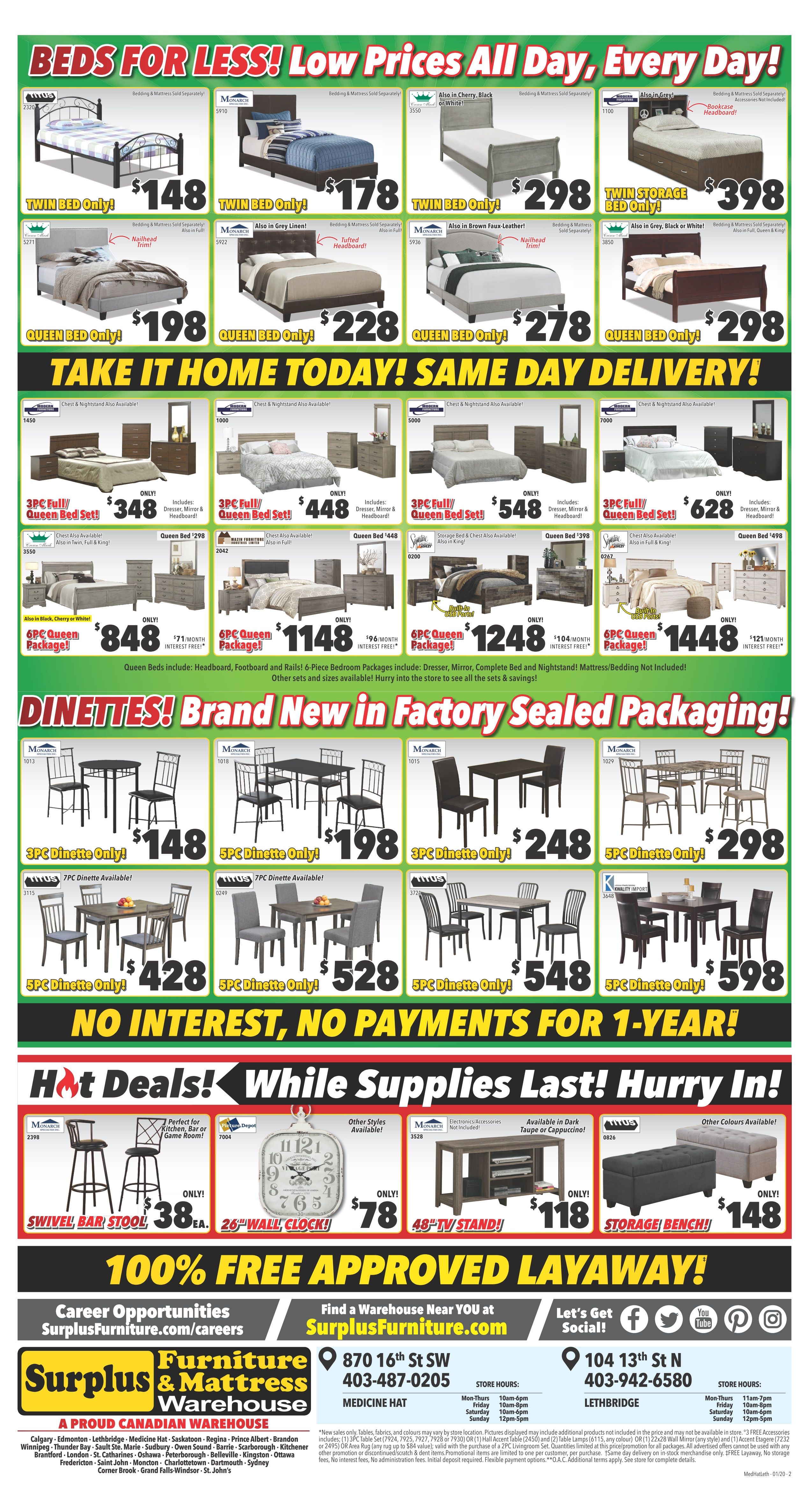 Surplus Furniture & Mattress Warehouse (Medicine Hat) Flyer January 14 to 27