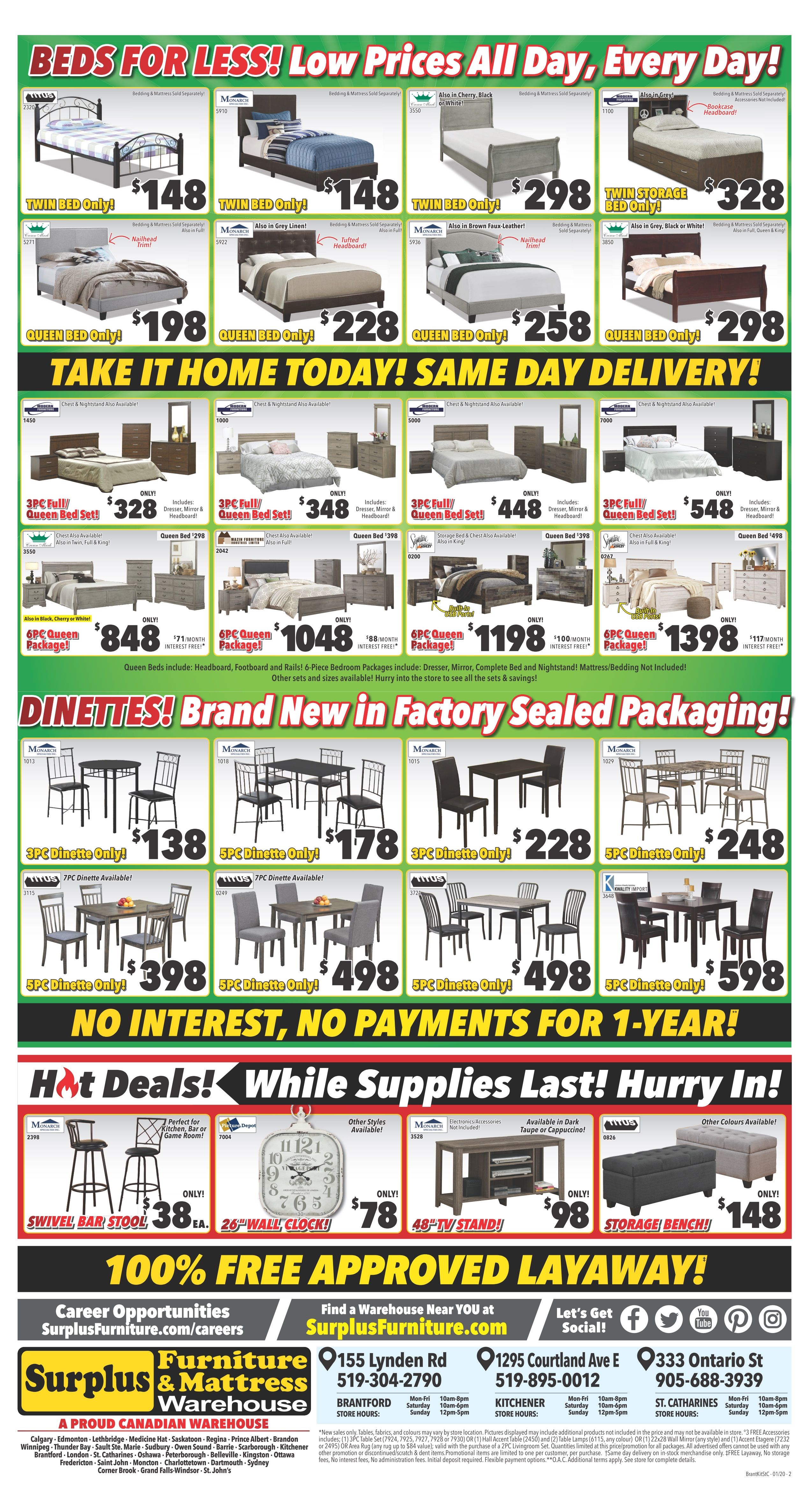 Surplus Furniture & Mattress Warehouse (Kitchener) Flyer January 14 to 27