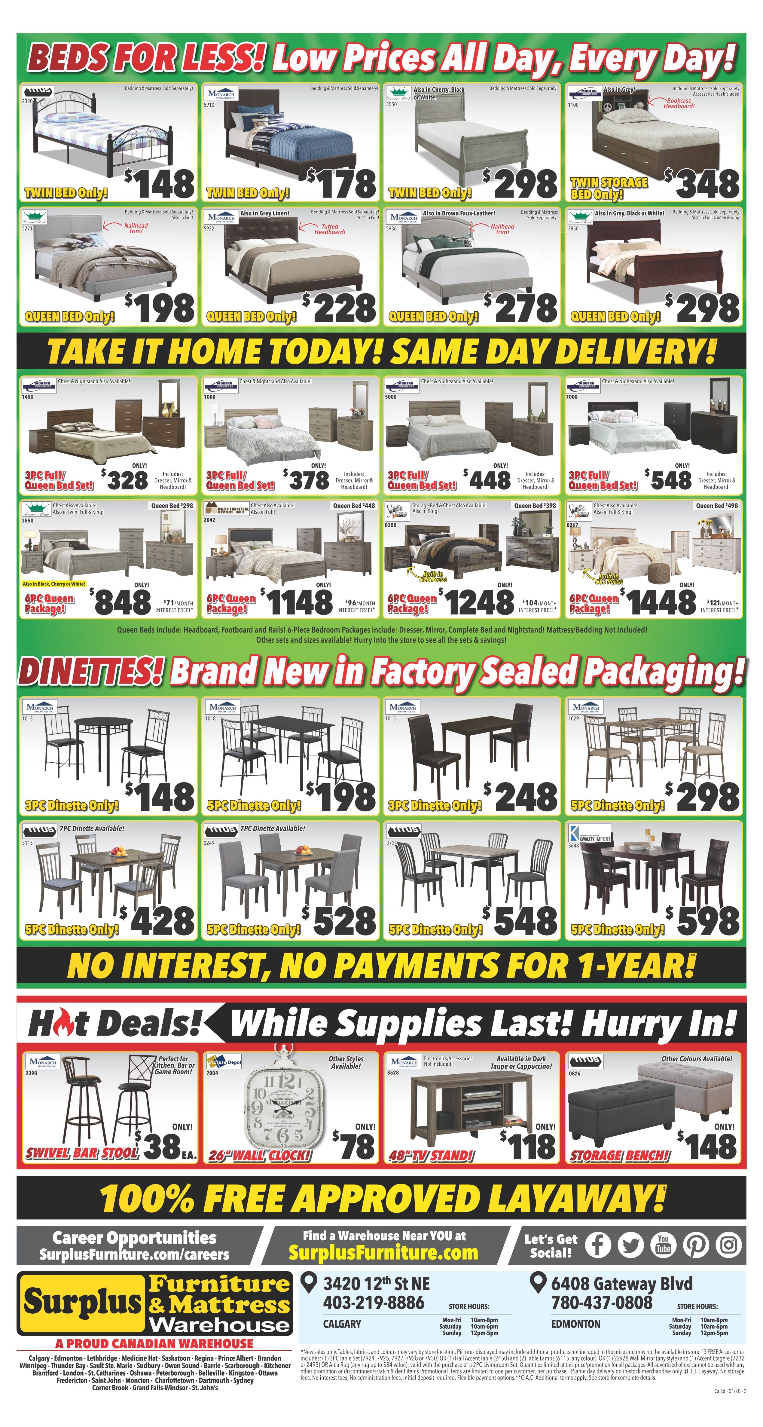 Surplus Furniture & Mattress Warehouse (Edmonton) Flyer January 14 to 27