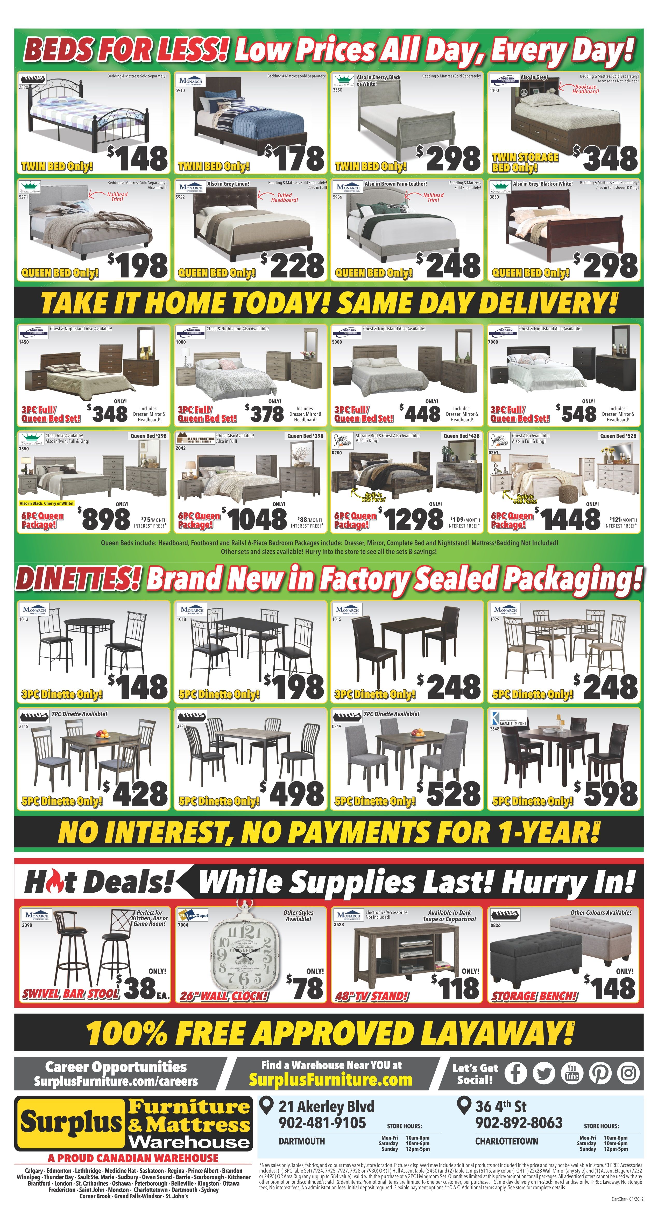 Surplus Furniture & Mattress Warehouse (Dartmouth) Flyer January 14 to 27