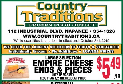 Country Traditions Flyer September 26 to October 3