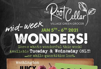 The Root Cellar Mid-Week Flyer January 5 and 6