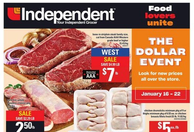 Independent Grocer (West) Flyer January 16 to 22
