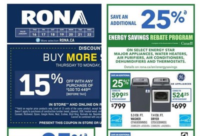 Rona (ON) Flyer January 16 to 22