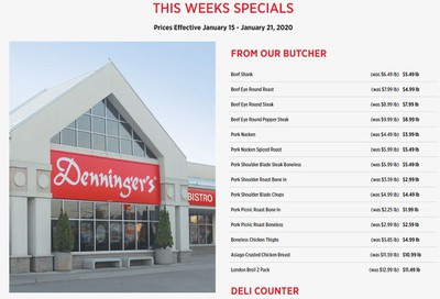 Denninger's Weekly Specials January 15 to 21