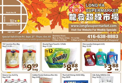 Long Fa Supermarket Flyer September 27 to October 3