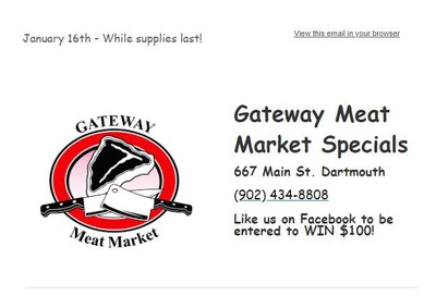 Gateway Meat Market Flyer January 16 to 22