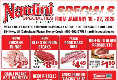 Nardini Specialties Flyer January 16 to 22