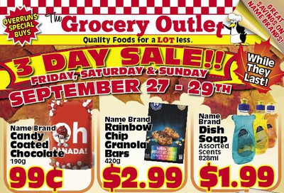 The Grocery Outlet 3-Day Sale Flyer September 27 to 29