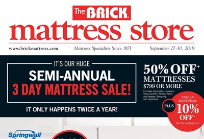 The Brick Mattress Store Flyer September 27 to 30