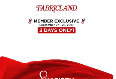 Fabricland (West) Member Exclusive Flyer September 27 to 29